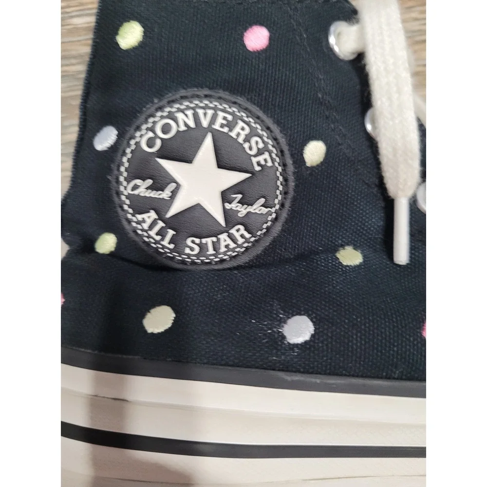 Converse‎ Chuck Taylor All Star Youth High Top Black Polka Dot A12609C 1Y #3